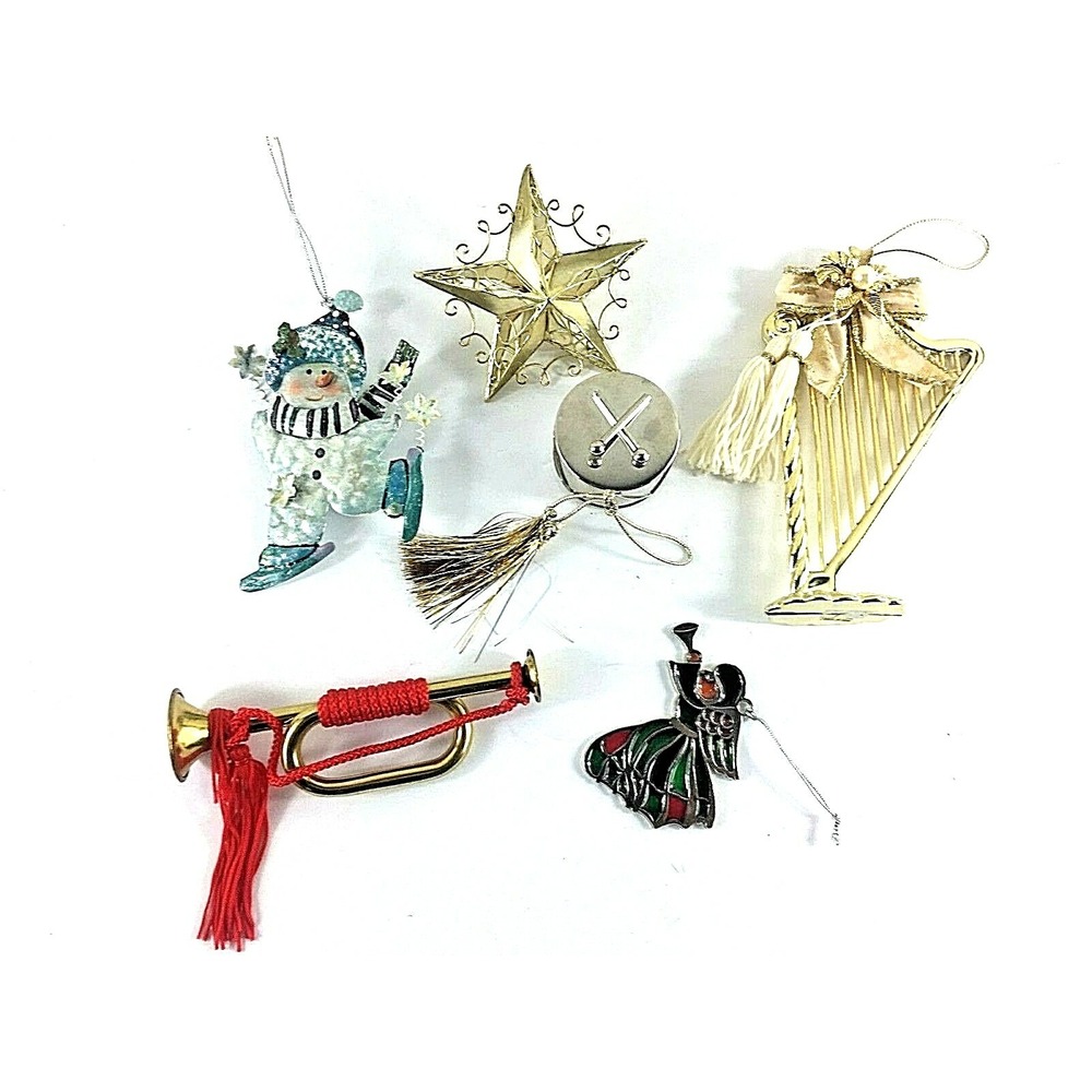 Lot of 6 Christmas Holiday Ornaments Quality Unique Some Vintage
